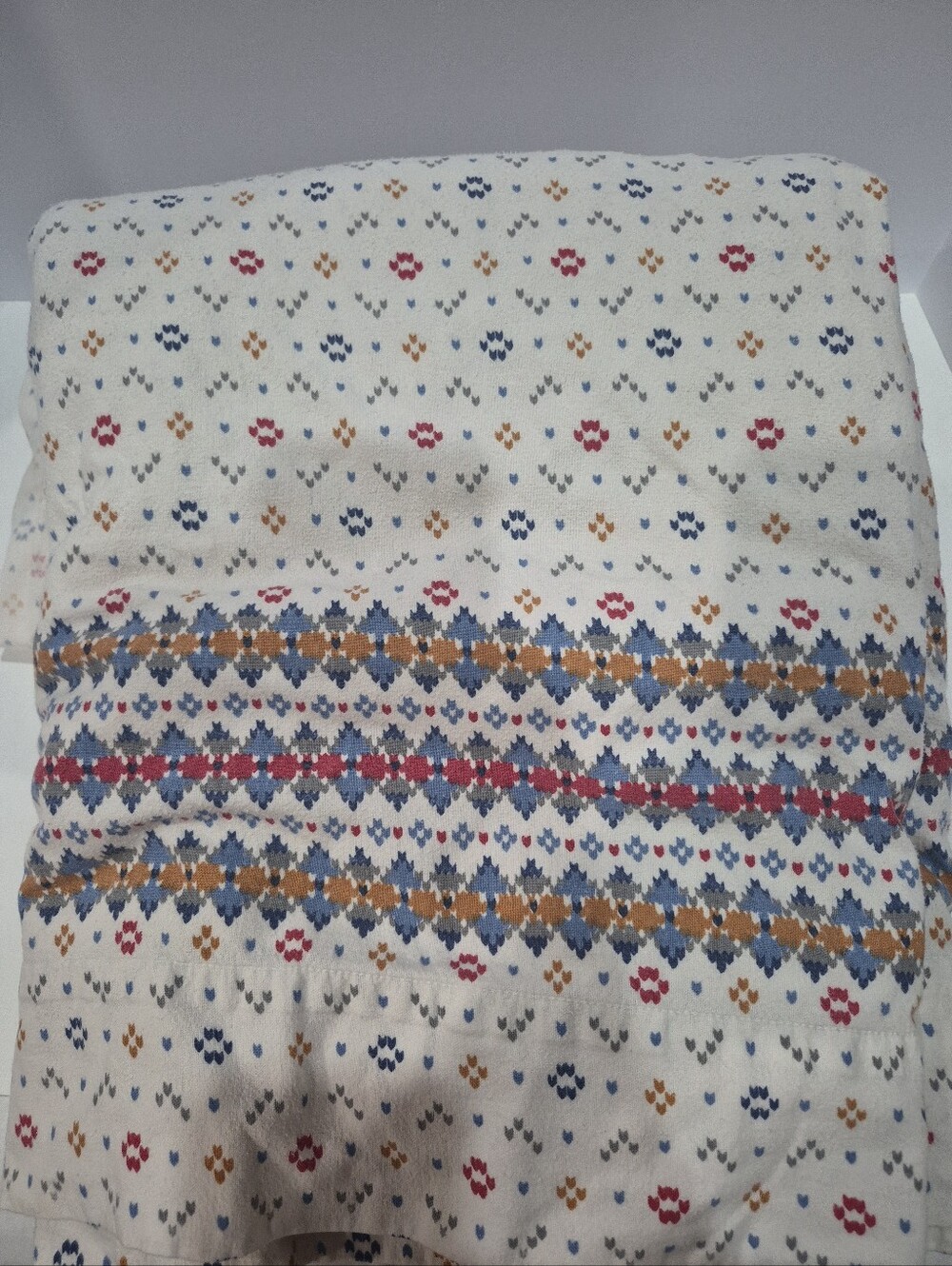 Vintage Cottagecore Grandmacore Queen Flannel Sheet Set With Pillowcases Rustic